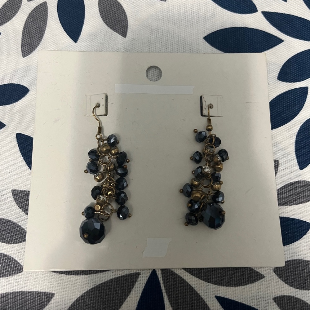 Elegant Blue Beaded Earrings